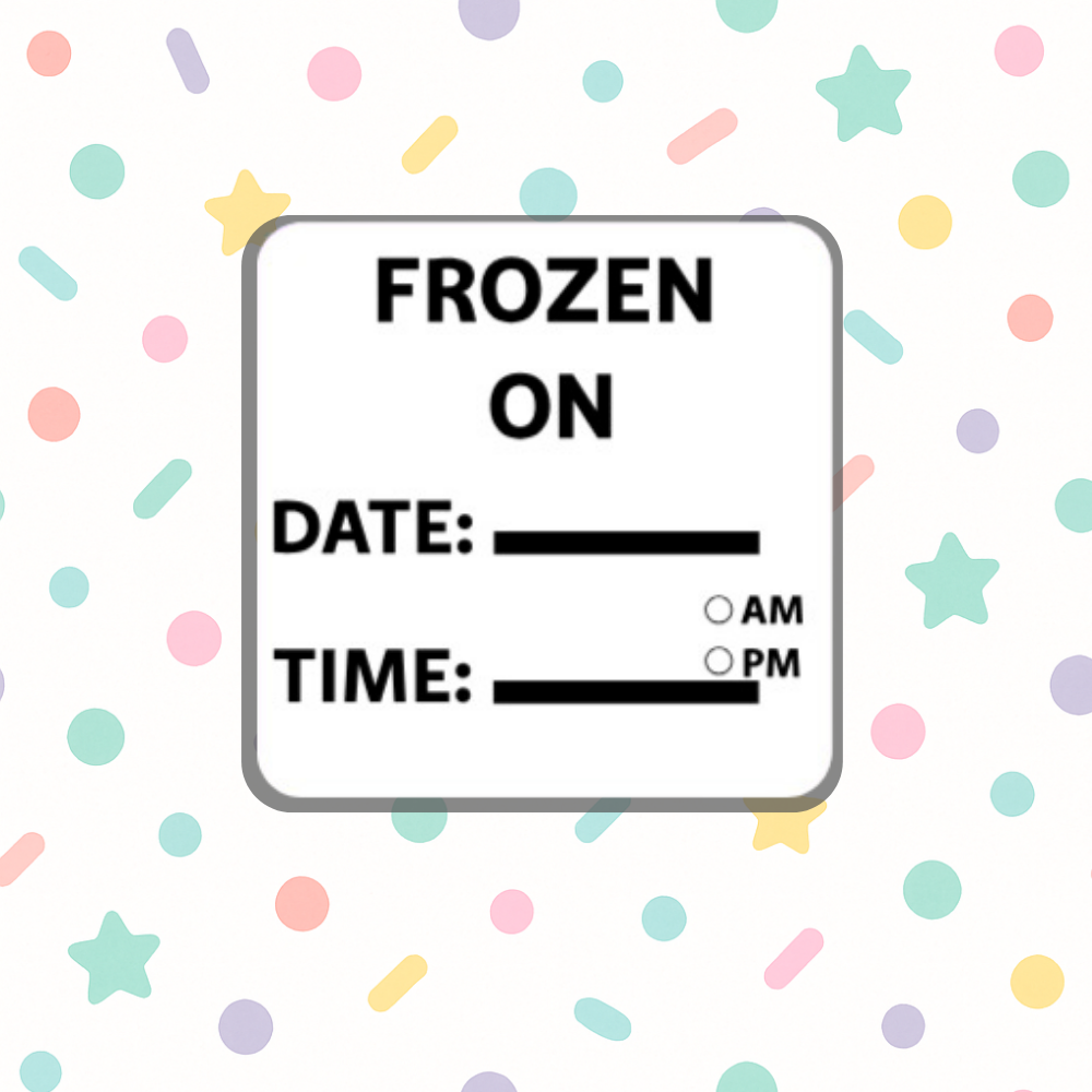 Frozen On Date & Time Labels – 38mm x 38mm
