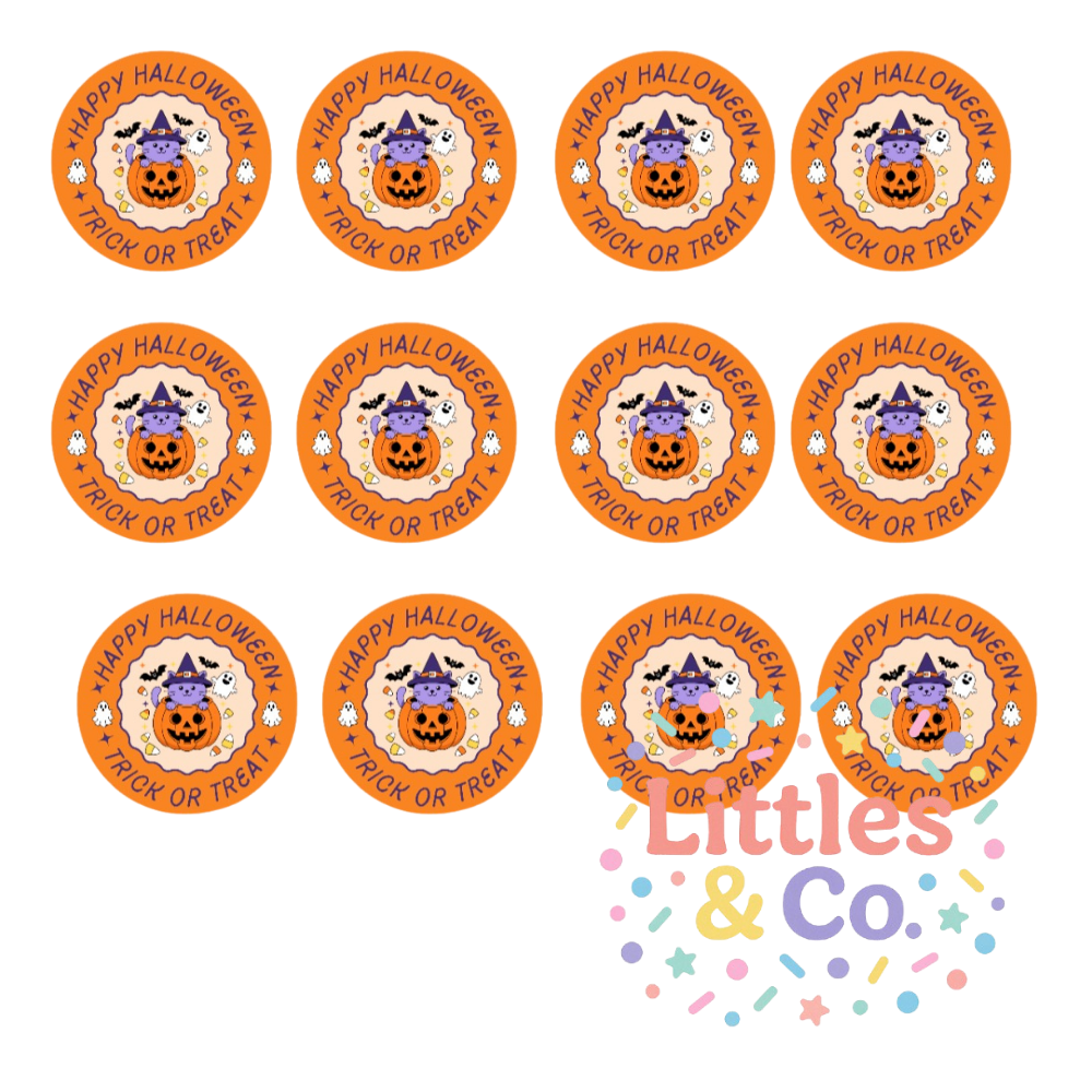 Cute Trick or Treat Halloween Cupcake Toppers on Picks