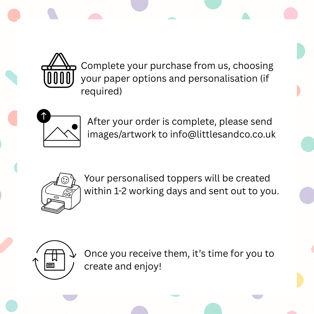 Personalised Printed Cupcake Toppers on Picks