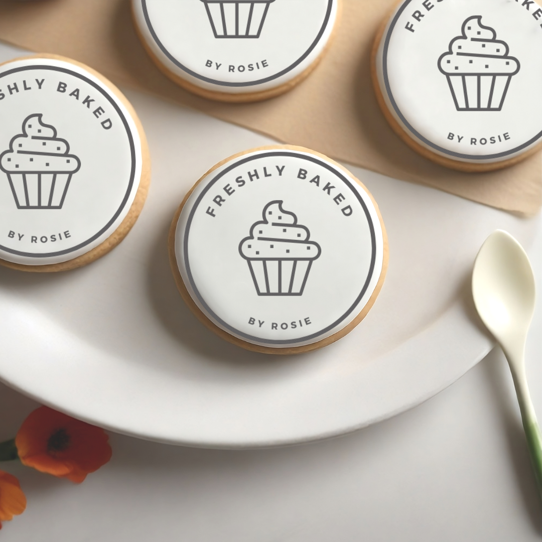 Personalised Freshly Baked By Edible Cupcake Toppers