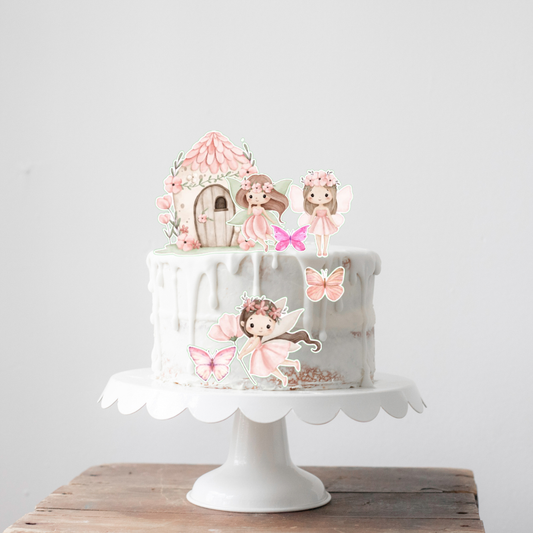 Fairy Cake Topper Set - Fairies and Butterflies