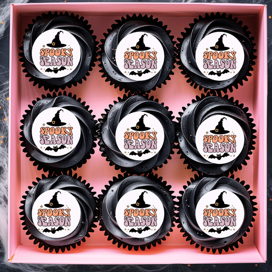 Spooky Season Halloween Edible Cupcake Toppers