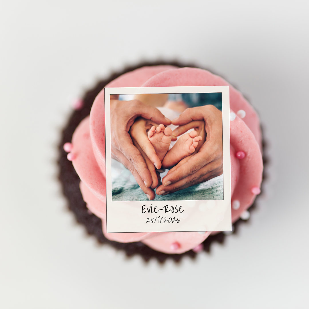 Personalised Polaroid Edible Cupcake Toppers Pre Cut x12