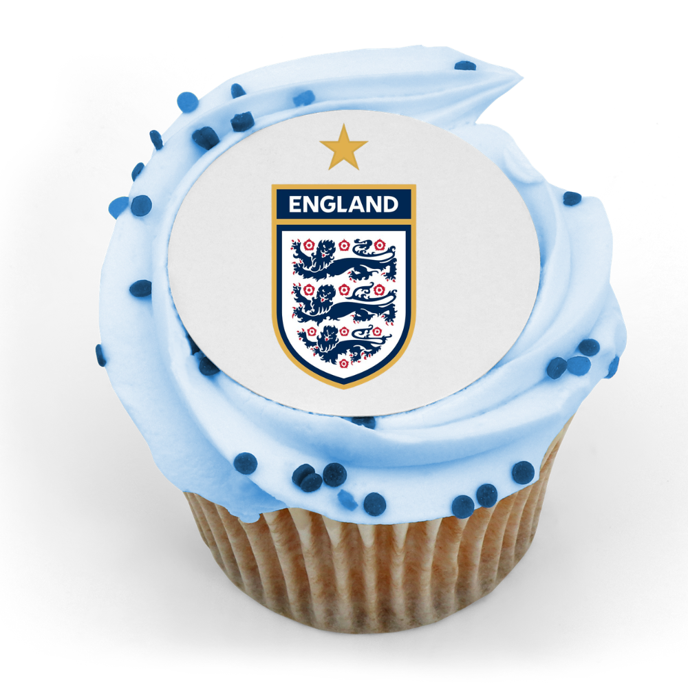 England World Cup Edible Cupcake or Drinks Toppers
