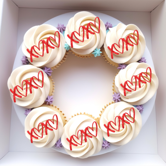 XOXO Heart Cupcake Toppers or Charms