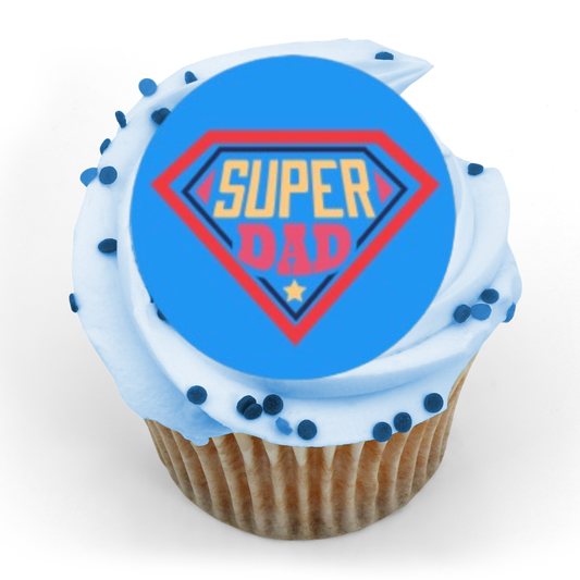 Super Dad Edible Cupcake or Drinks Topper