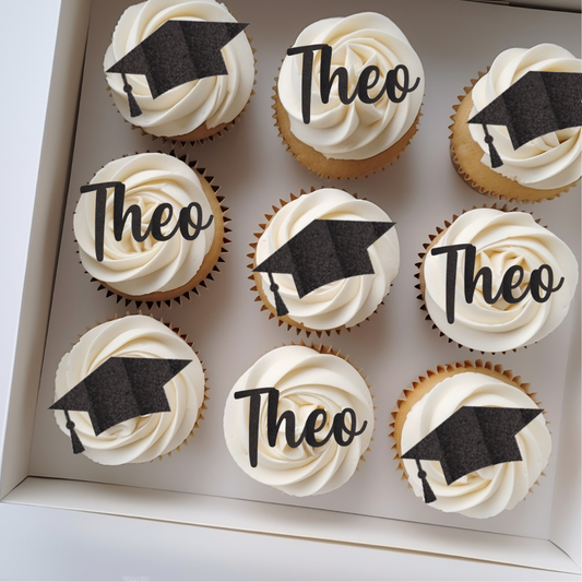 Graduation Cap and Message Cupcake Charm