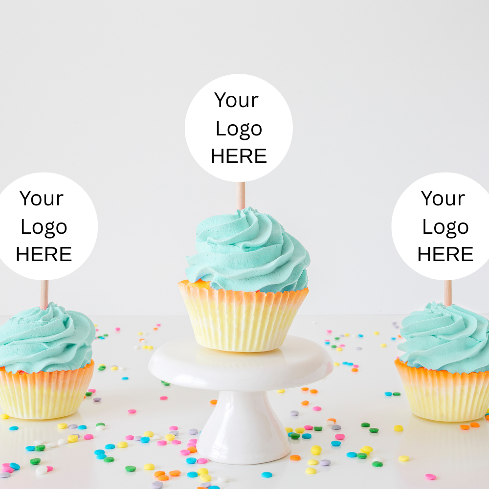 Personalised Printed Cupcake Toppers on Picks