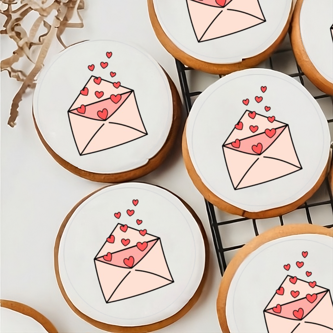 Love Letter Edible Cupcake or Drinks Topper