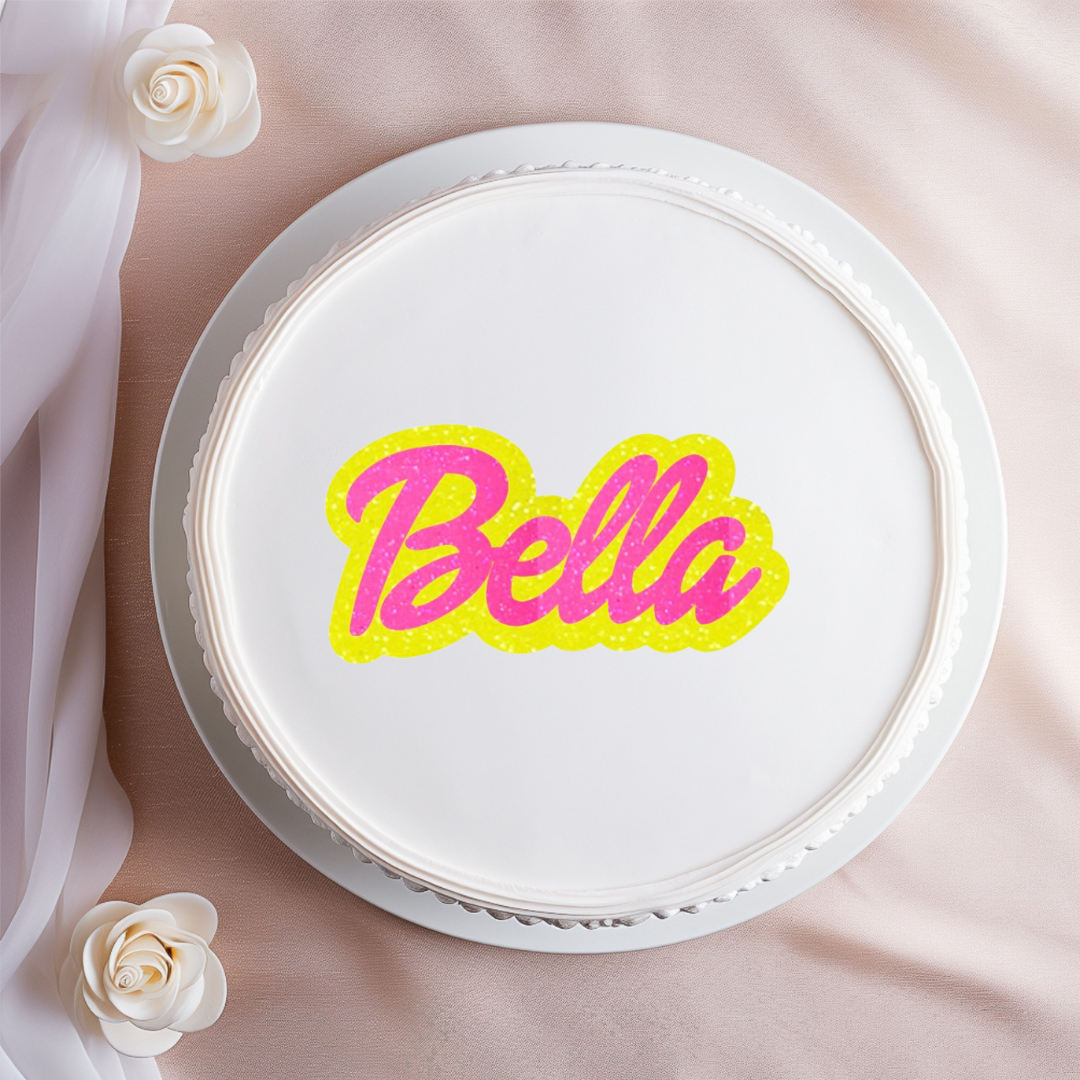 Doll Font Double Layer Cake Topper or Cake Charm