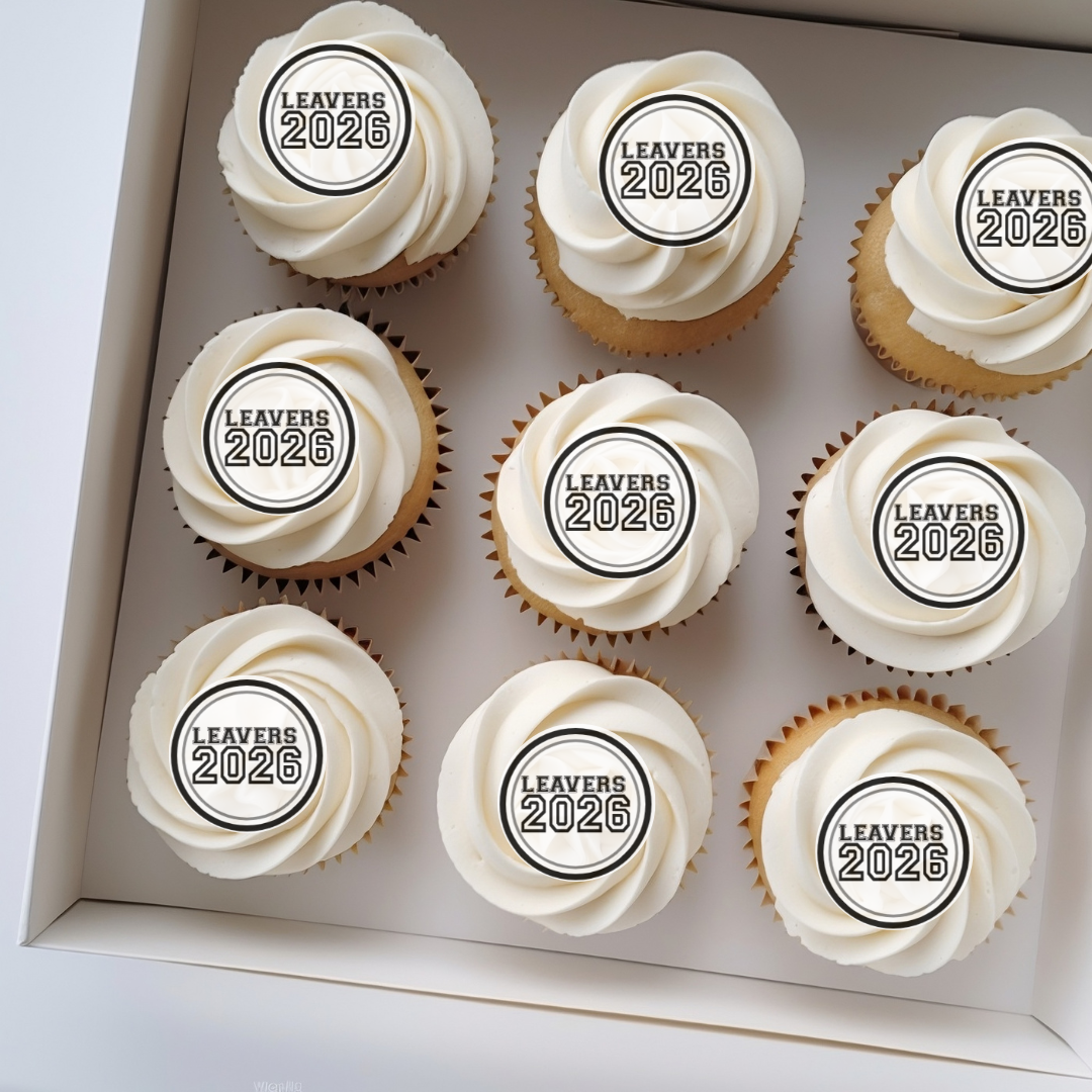 Leavers 2026 Edible Cupcake Toppers or Drinks Toppers