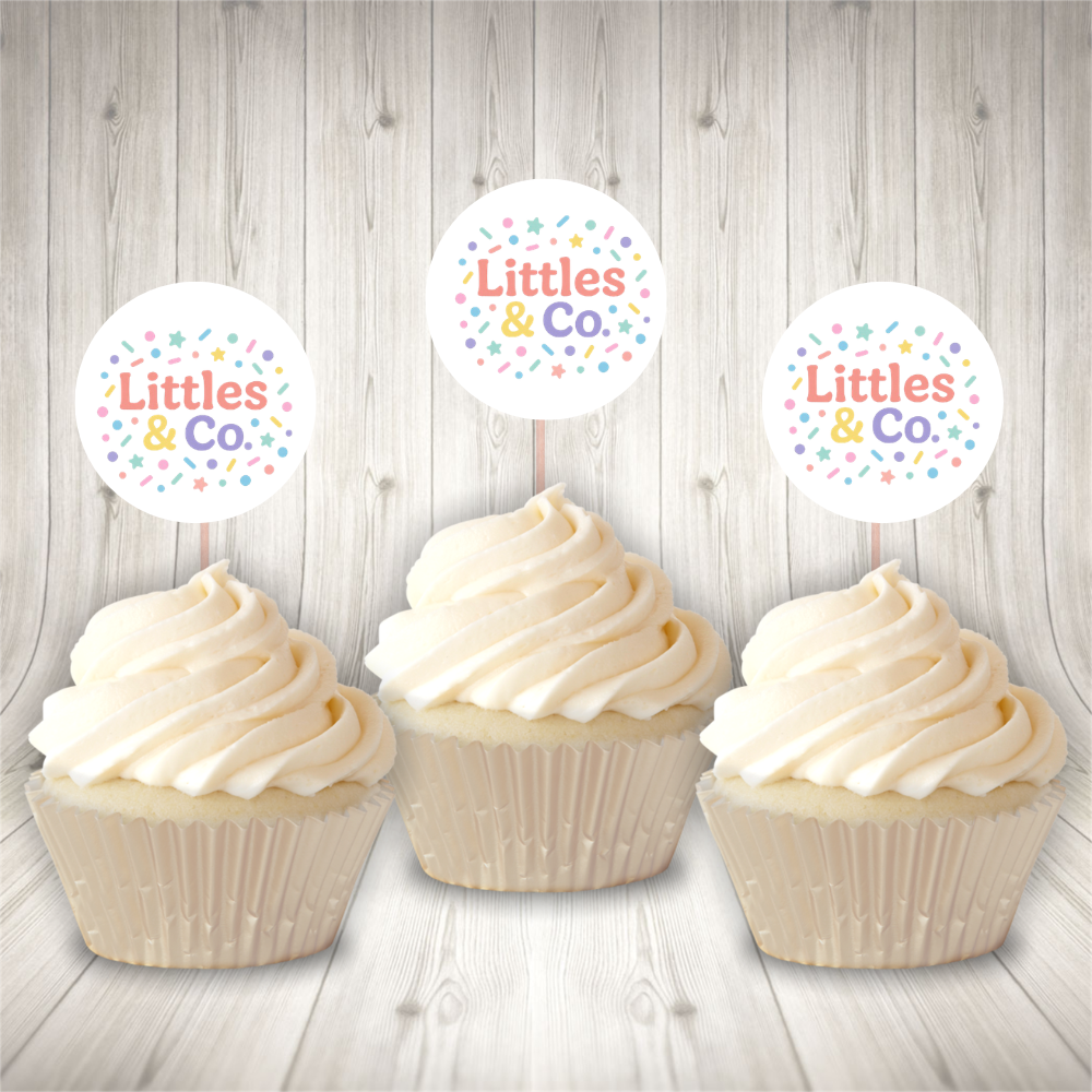 Personalised Printed Cupcake Toppers on Picks
