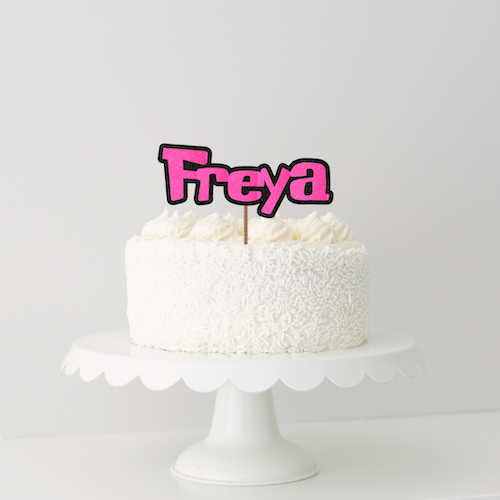 Stitch Font Double Layer Cake Topper or Cake Charm