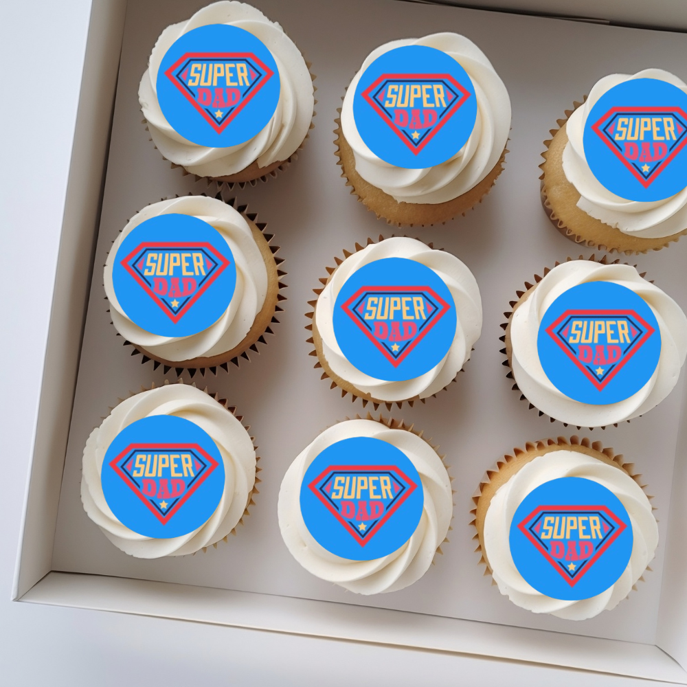 Super Dad Edible Cupcake or Drinks Topper