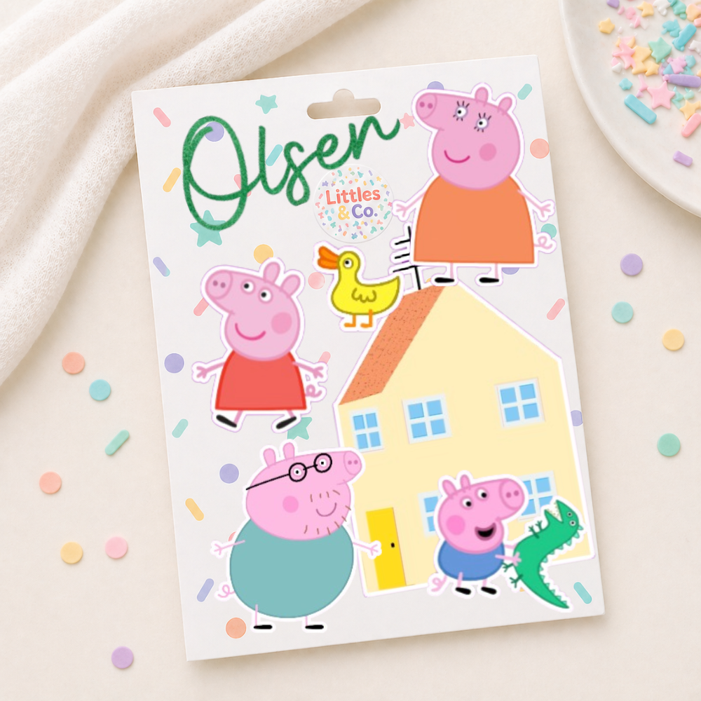 Peppa inspired Cake Topper Set