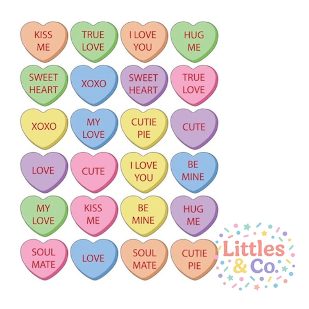 Mini Love Heart Precut Edible Toppers pack of 24