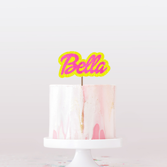 Doll Font Double Layer Cake Topper or Cake Charm