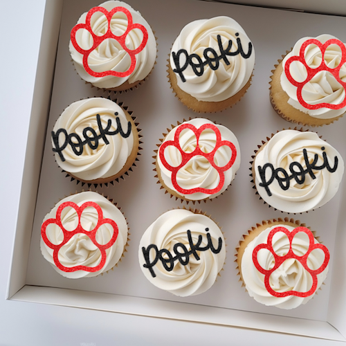 Pawprint and Message Cupcake Charm