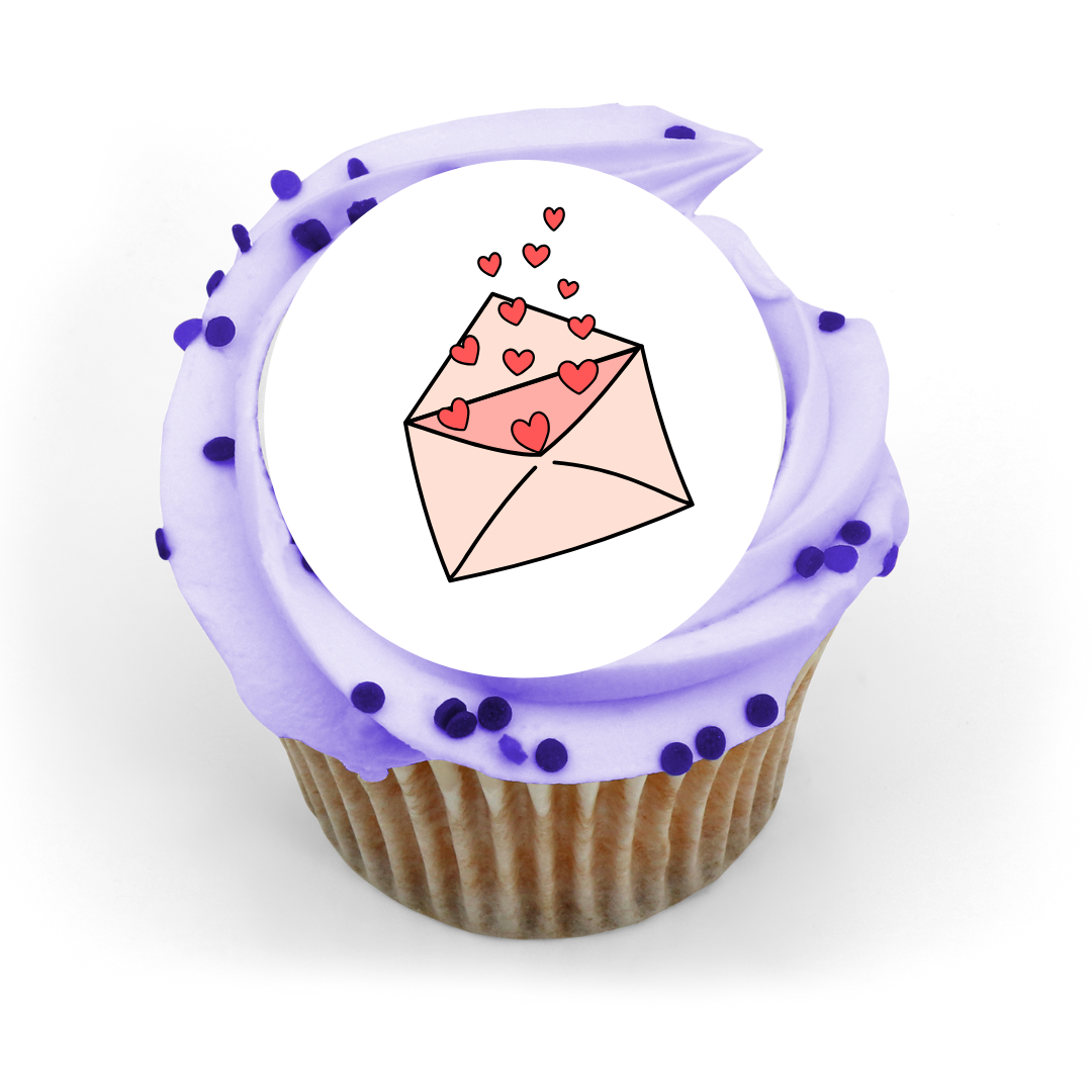 Love Letter Edible Cupcake or Drinks Topper