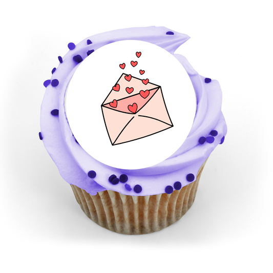 Love Letter Edible Cupcake or Drinks Topper