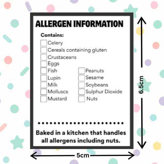 Allergen Labels 5cm x 6.5cm