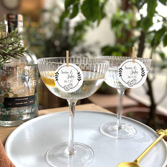 Personalised Wedding Cupcake and Drinks Toppers