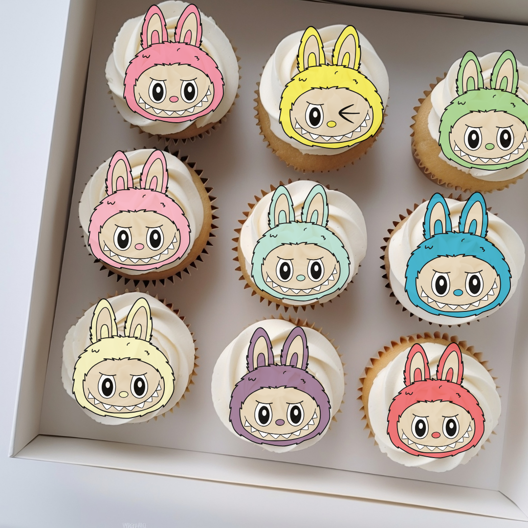 Labubu Face Edible Toppers