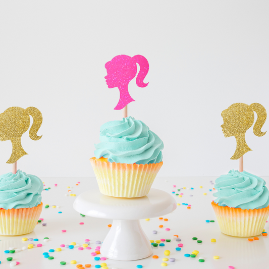 Fashion Doll Head Cupcake Topper