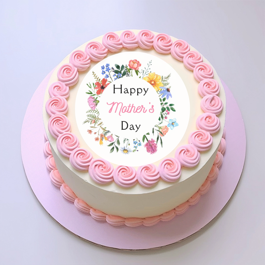 Mothers Day Large Floral Wreath Edible Topper