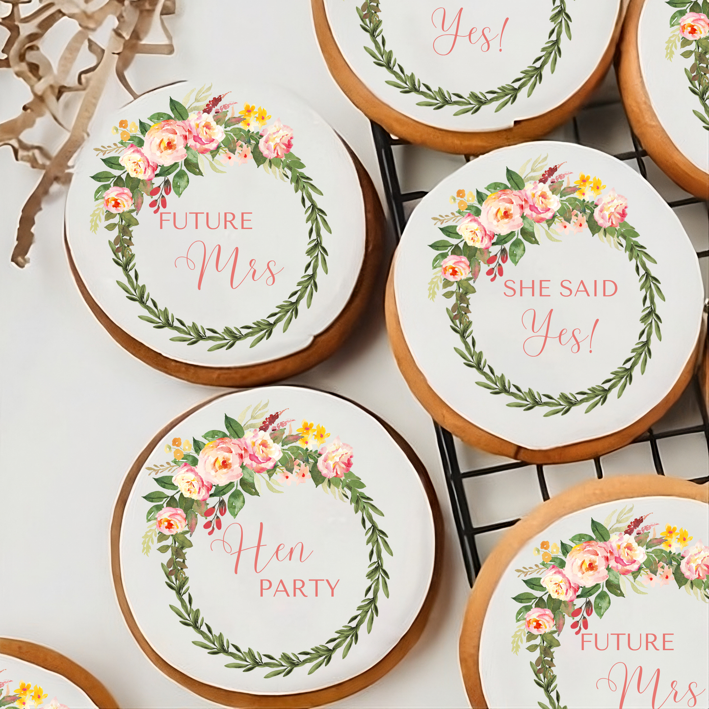Hen Party, Bridal Shower Edible Cupcake Toppers or Drinks Toppers