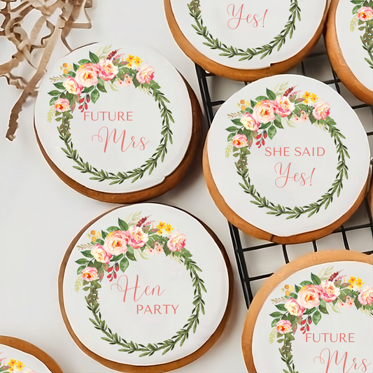 Hen Party, Bridal Shower Edible Cupcake Toppers or Drinks Toppers