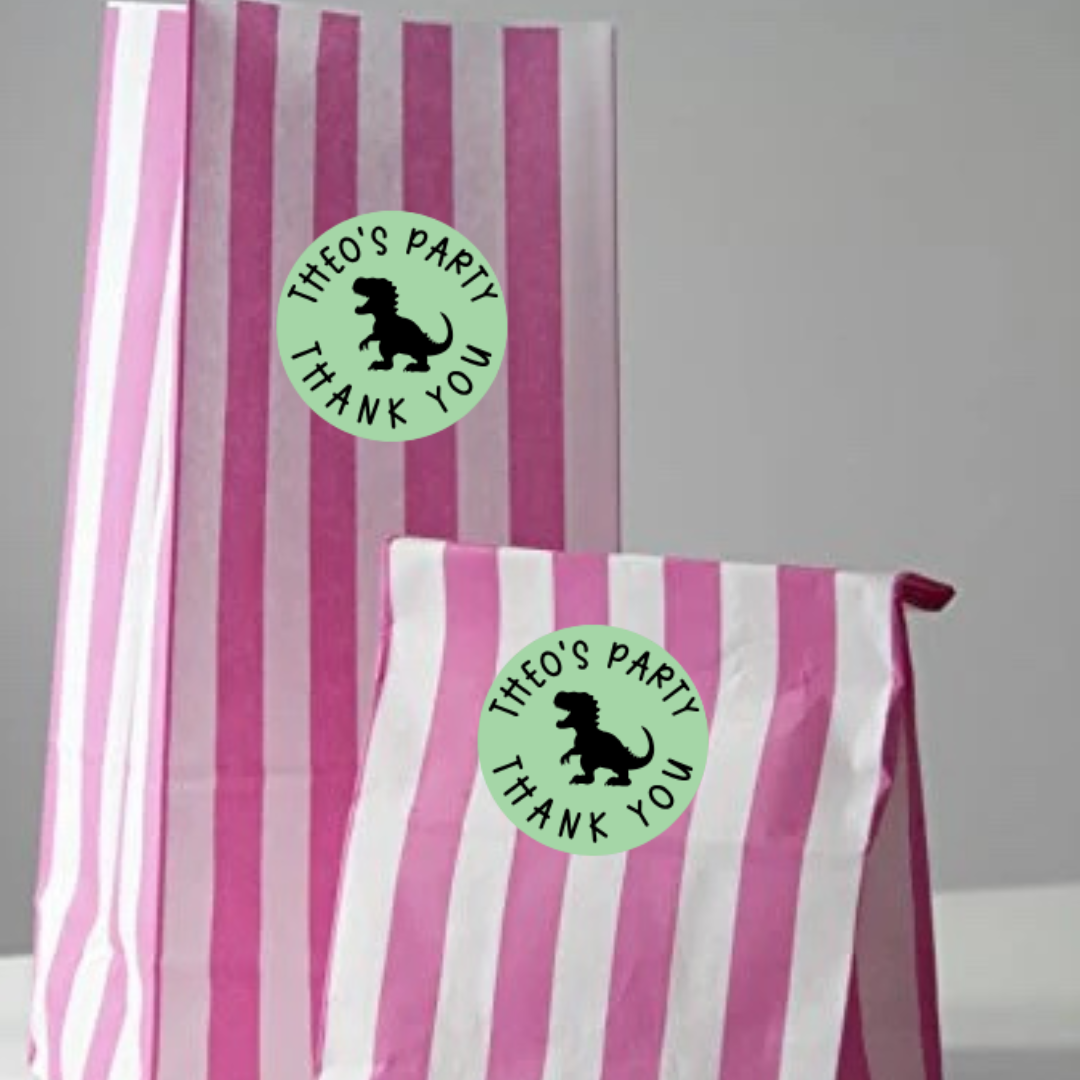 Dinosaur Party Thank You Stickers