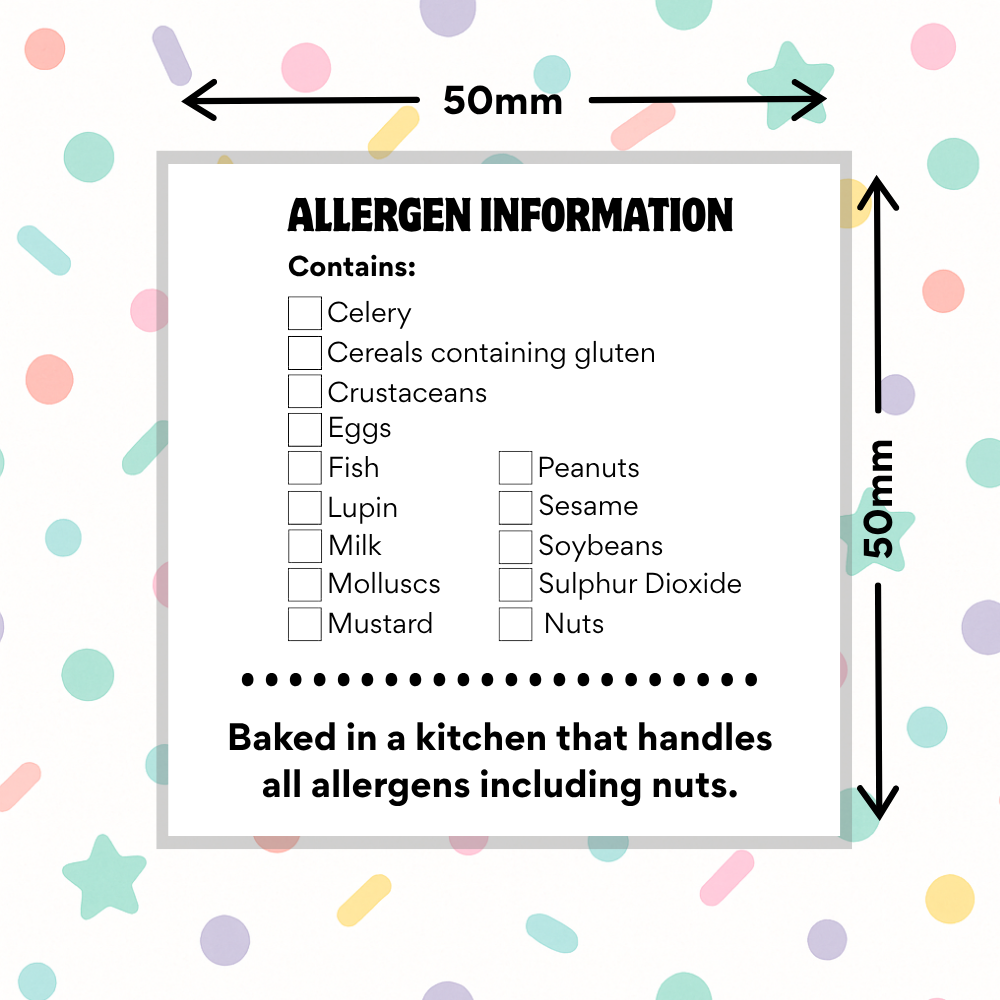 Allergen Labels 5cm x 5cm