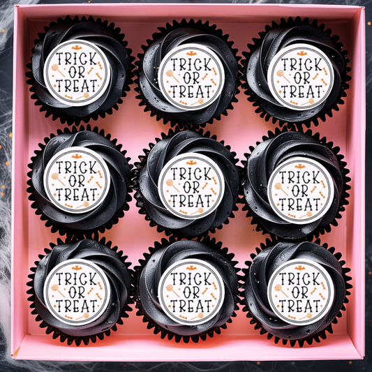 Trick or Treat Halloween Edible Cupcake Toppers