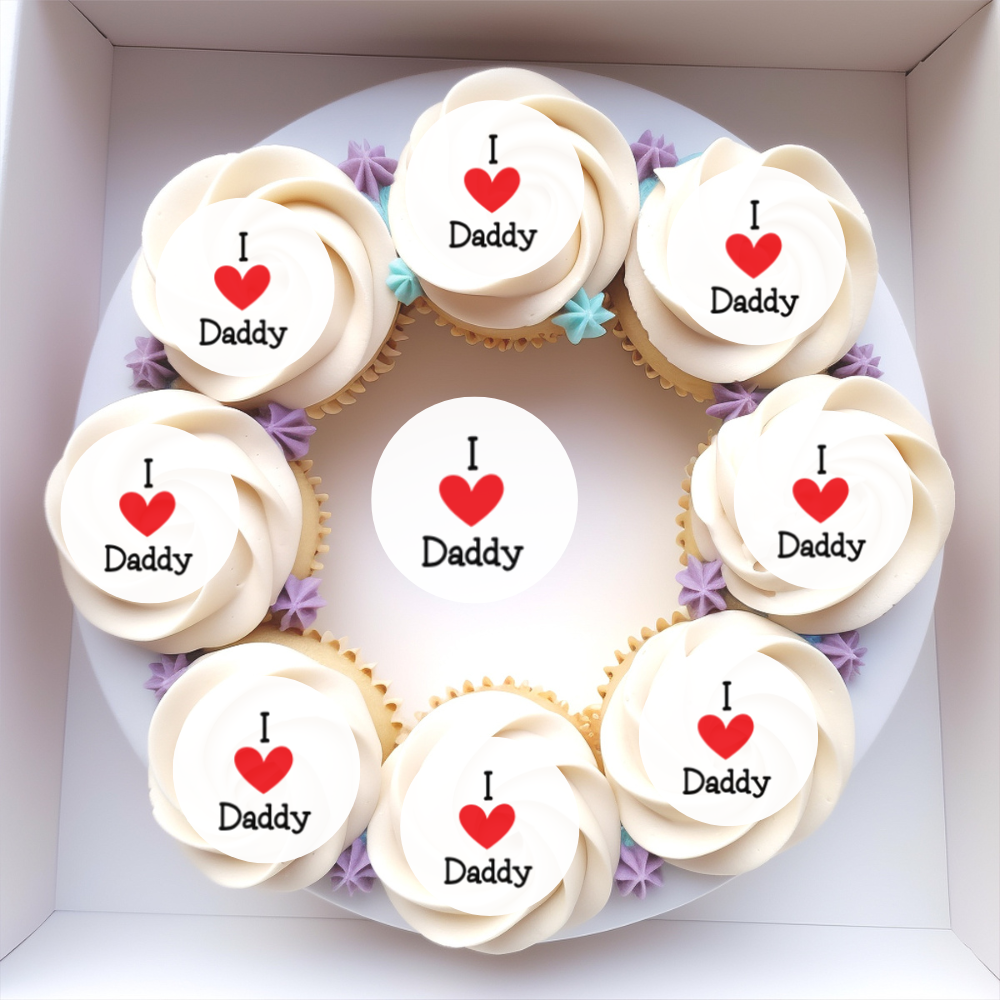 I Love Daddy Edible Cupcake or Drinks Topper
