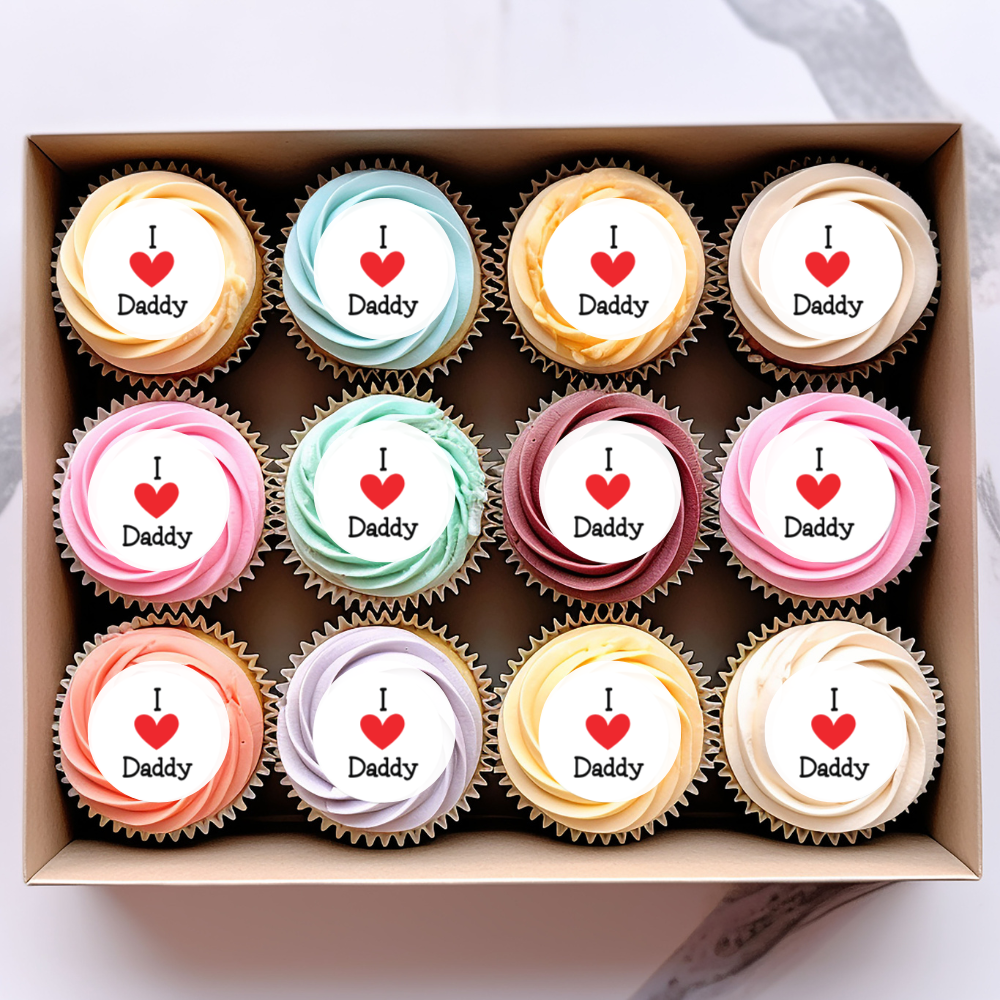 I Love Daddy Edible Cupcake or Drinks Topper