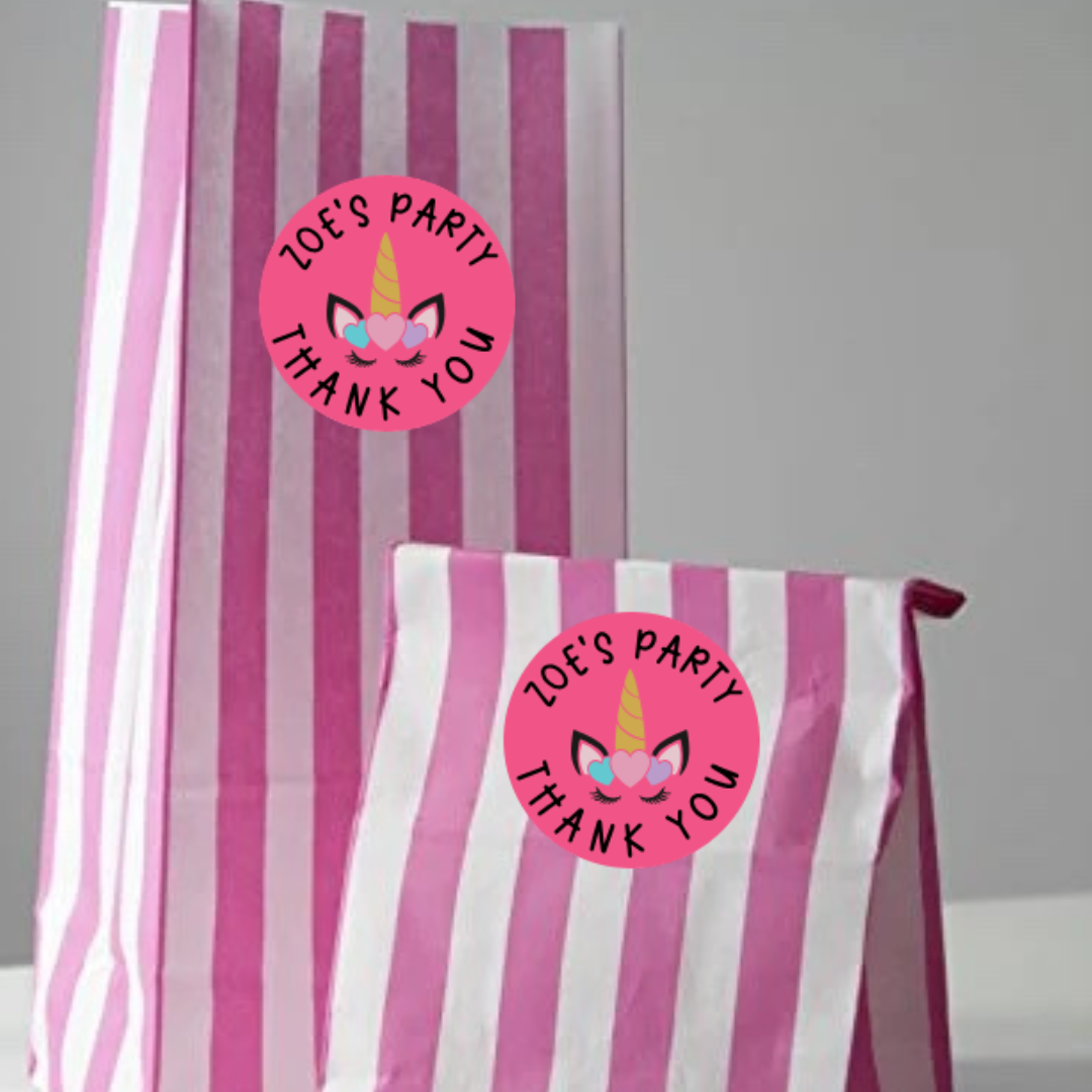 Unicorn Party Thank You Stickers