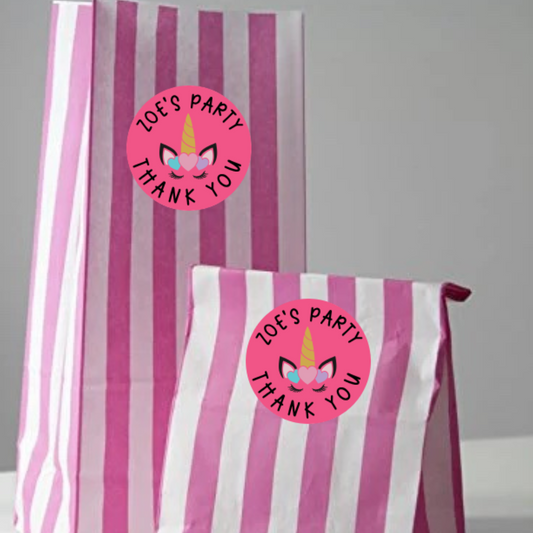 Unicorn Party Thank You Stickers