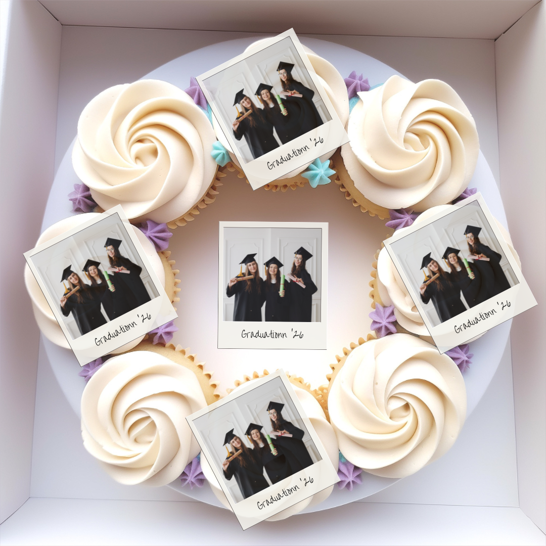 Personalised Polaroid Edible Cupcake Toppers Pre Cut x12
