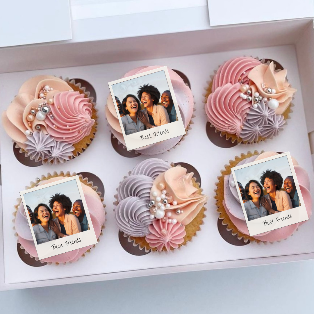 Personalised Polaroid Edible Cupcake Toppers Pre Cut x12