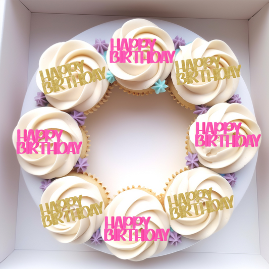 Happy Birthday Cupcake Charm BOLD
