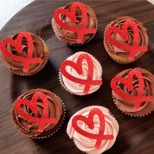 Heart Outline Cupcake Charm