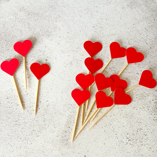 Mini Heart Cupcake Toppers