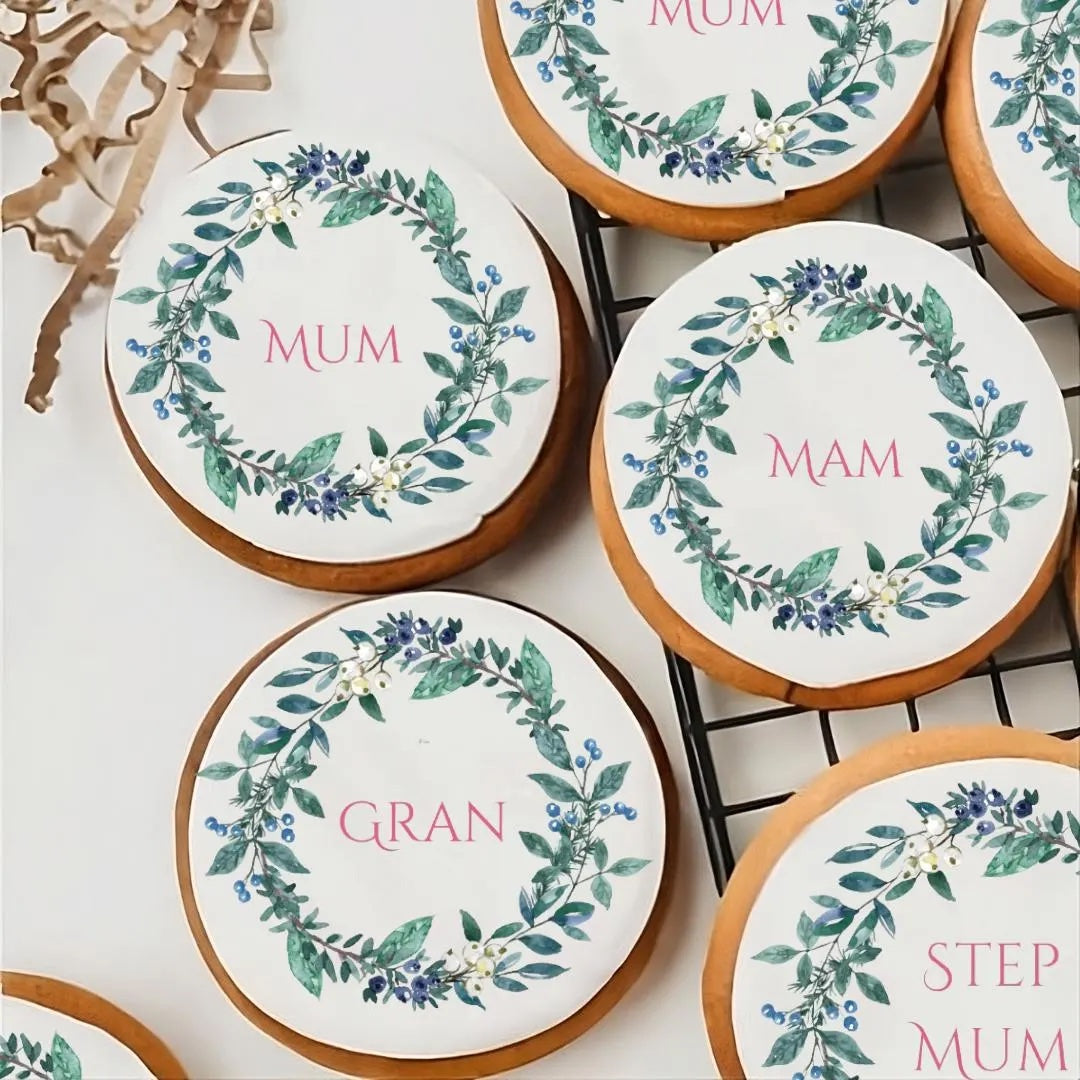 Personalised Thistle Wreath Edible Cupcake or Drinks Toppers