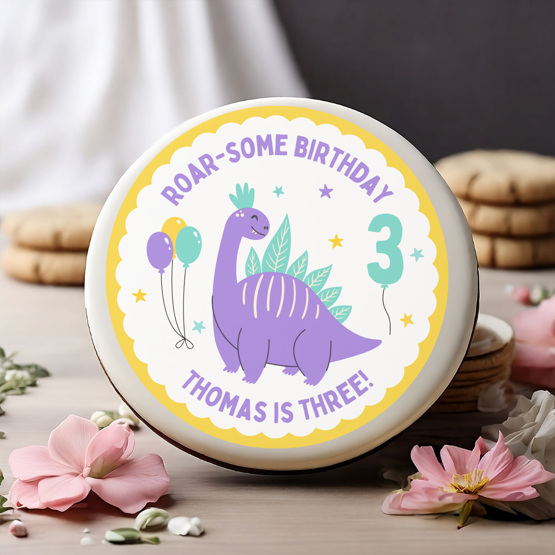 Dinosaur Birthday Edible Cupcake or Drinks Toppers