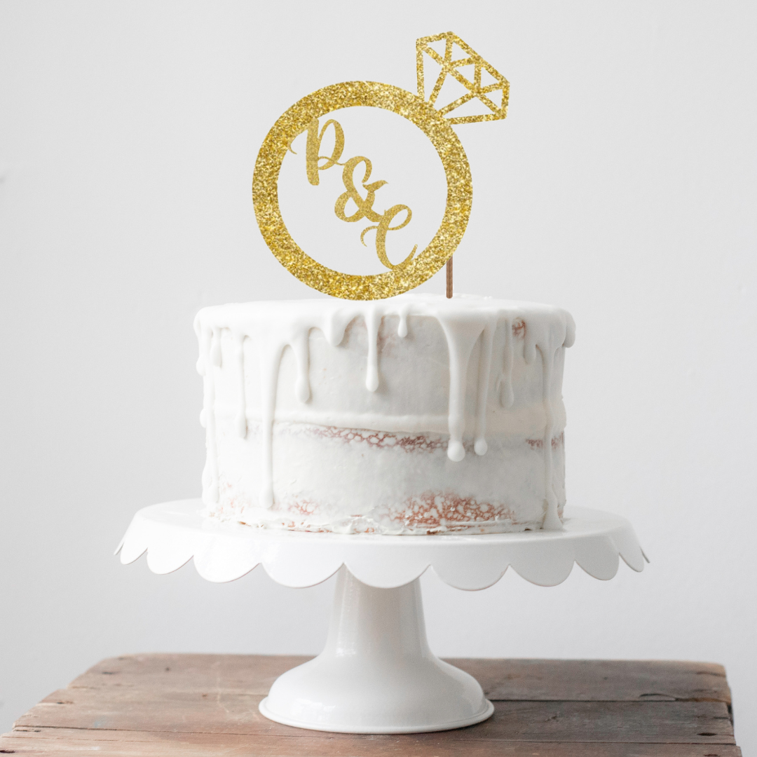 Engagement Ring Cake Topper