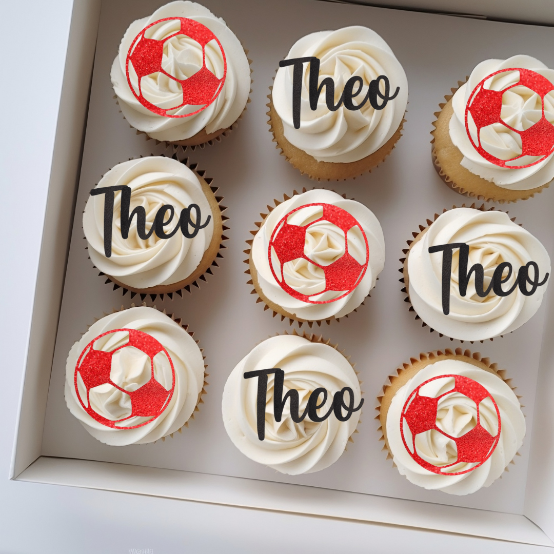 Football and Message Cupcake Charm