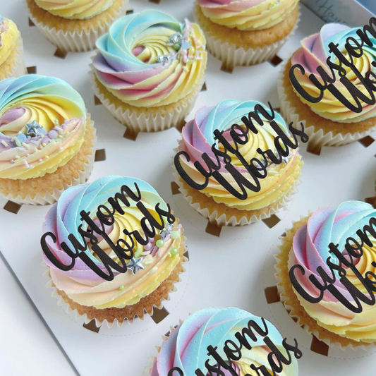 Custom Cupcake Charm Cursive Font