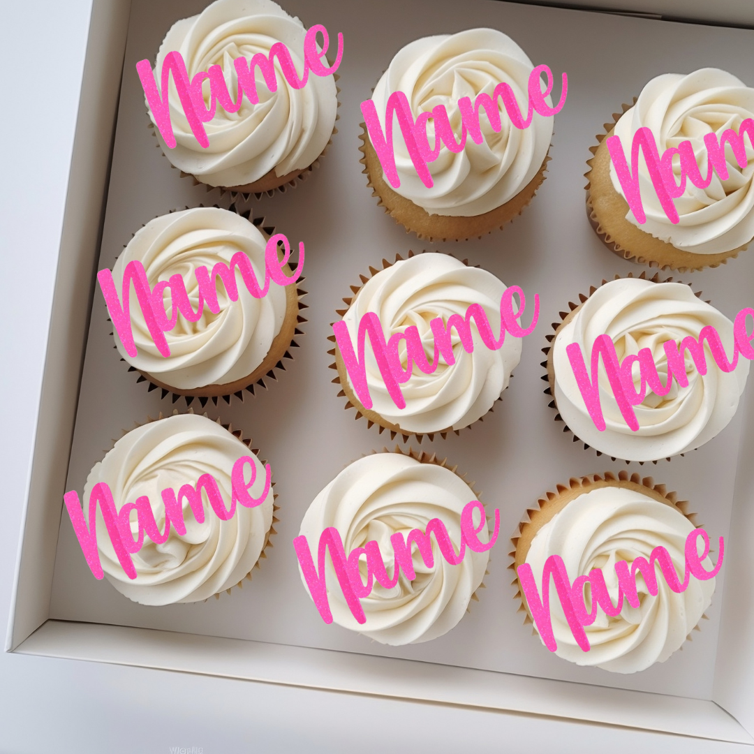 Custom Cupcake Charm Cursive Font