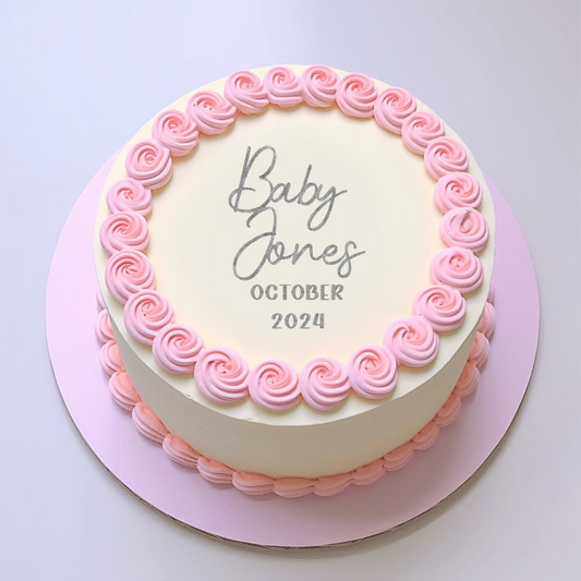 Name and Date Cake Charm (Baby Shower)